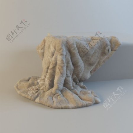 3D渲染白色毛毯模型下载