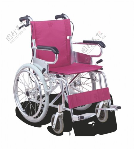 红色轮椅免抠png透明图层素材