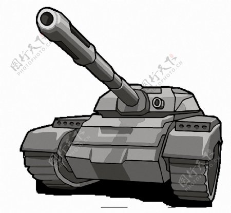 手绘灰色装甲坦克免抠png透明素材