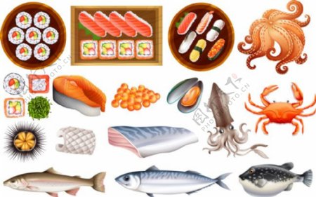美味日式海鲜插画
