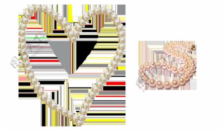 心形珍珠项链免抠png透明图层素材