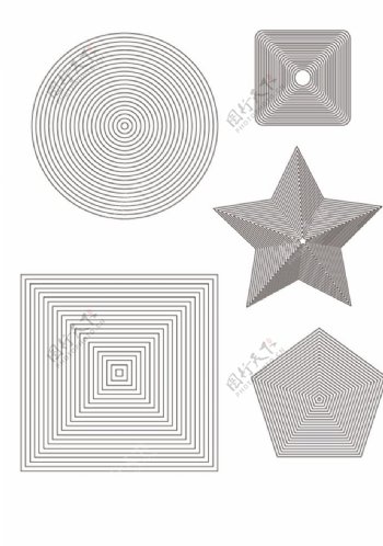 圆形方形星形纹理图案