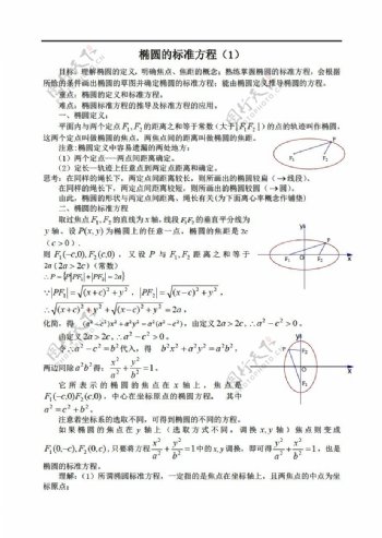 数学人教新课标A版椭圆的标准方程