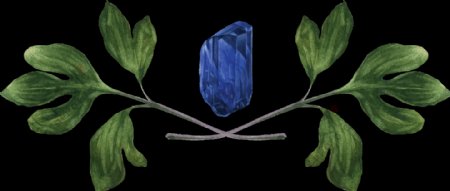 蓝色石头植物png透明素材