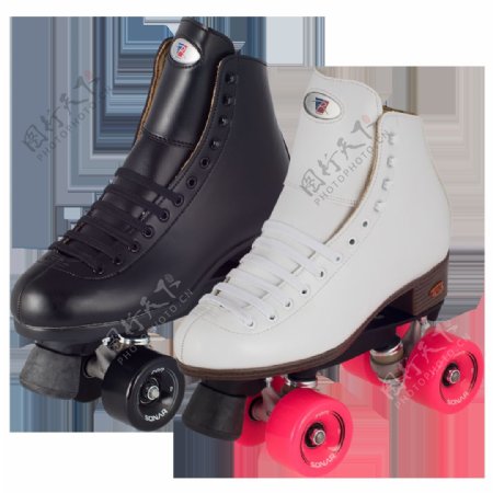 黑白溜冰鞋免抠png透明素材