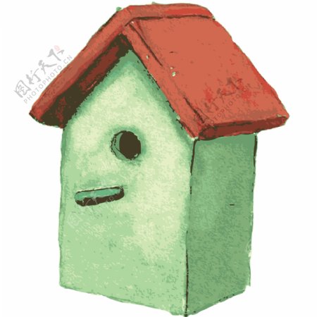 红色房屋卡通透明素材