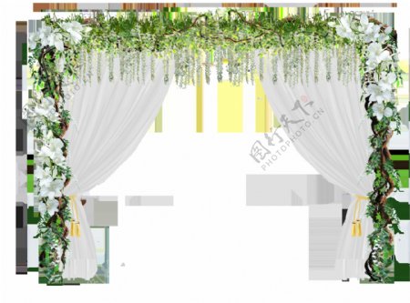 婚礼花拱门元素素材