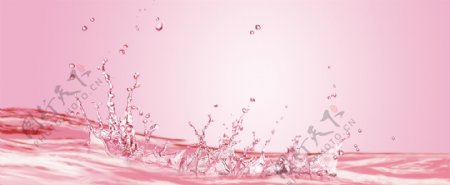 粉色水珠banner背景素材
