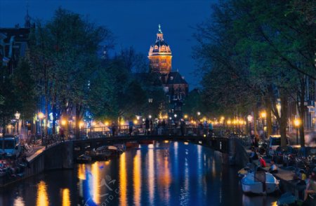 荷兰阿姆斯特丹夜景
