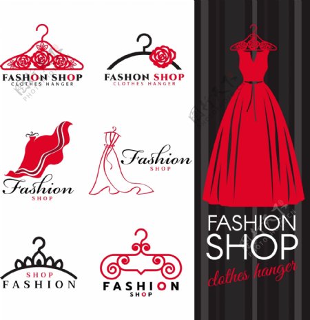 红色创意时尚服装店logo