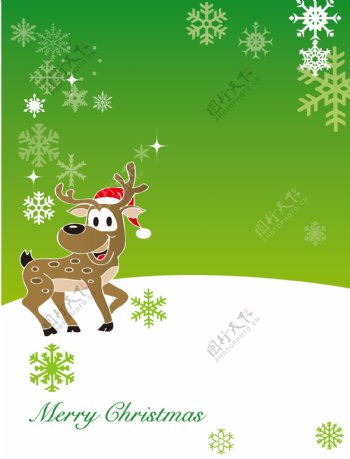 矢量驯鹿卡通圣诞背景素材