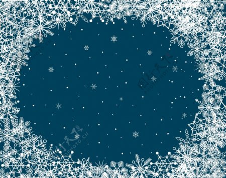 矢量雪花边框圣诞节背景素材