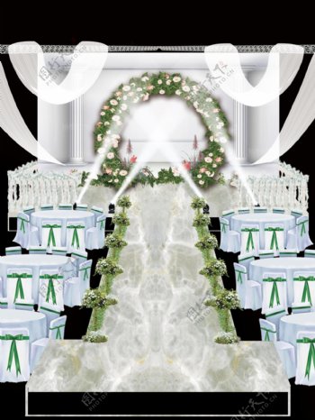 高端绿色森林风婚礼效果图设计
