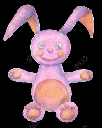 兔子玩偶透明装饰素材