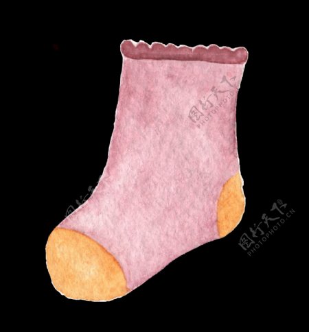 粉色袜子透明装饰素材