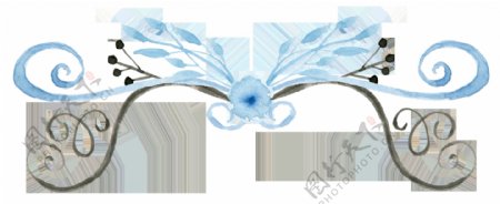 冰蓝大鸟透明装饰素材