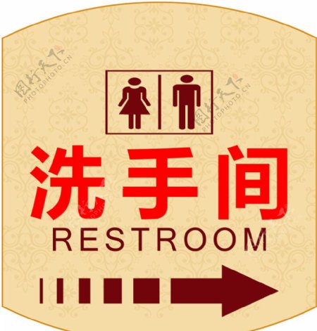 洗手间标牌指示牌