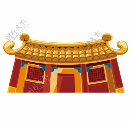 复古红色建筑元素