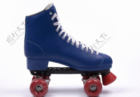 蓝色真皮溜冰鞋免抠png透明素材