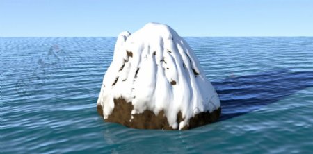 精致海上的雪山maya3d模型