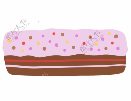卡通粉色蛋糕png元素
