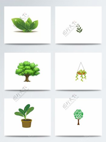 卡通手绘植物素材