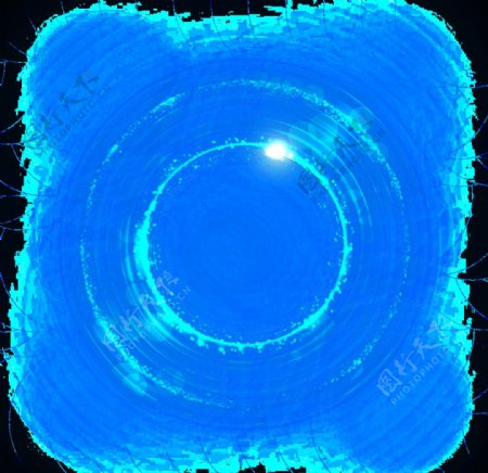 炫蓝光束圆圈科技png元素