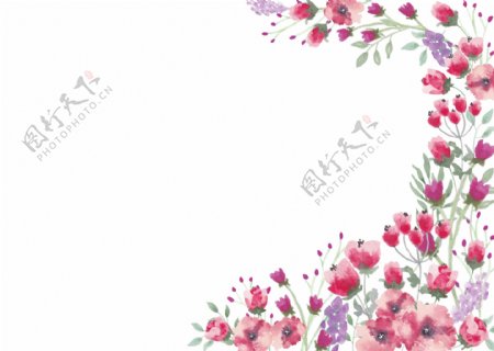 粉色鲜花花环装饰素材