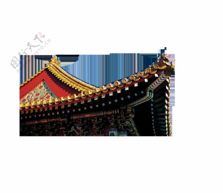 中式宫殿屋檐png元素