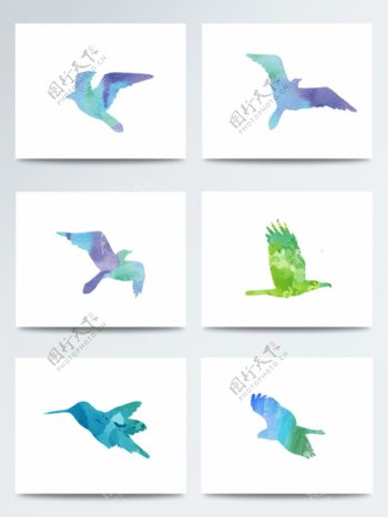 湿地日卡通唯美飞鸟PNG元素图