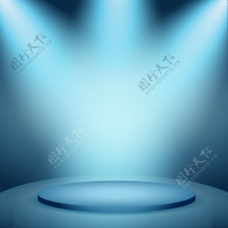 蓝色舞台灯光素材背景