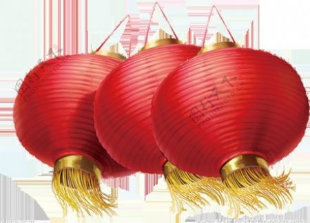 传统中式大红灯笼元素