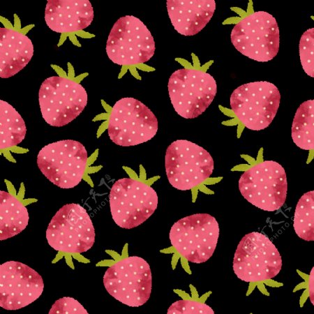 粉色草莓卡通背景素材