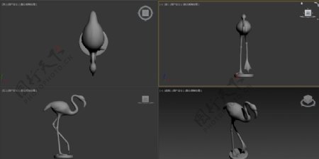 3D模型小白鹤