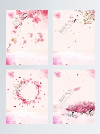 粉色桃花背景图案