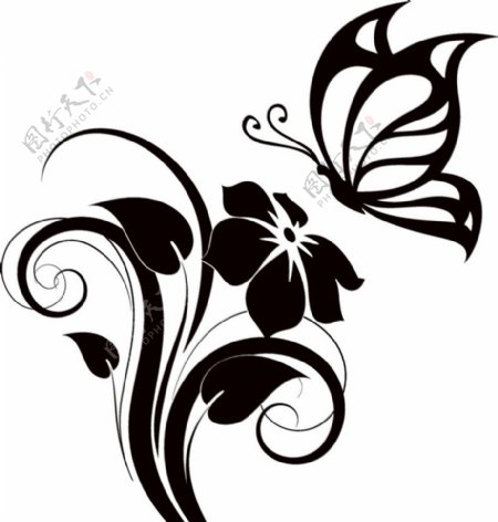 黑色花纹蝴蝶