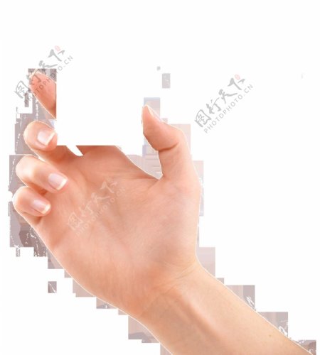 拿着白色方块的一只手透明装饰图片