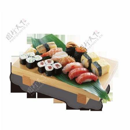 色彩明亮日式三文鱼料理美食产品实物