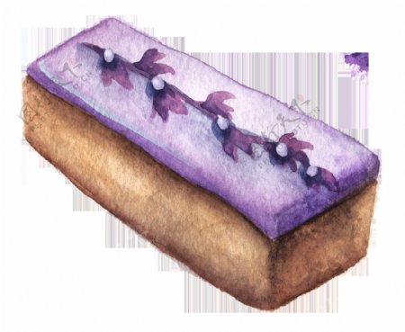 手绘紫色蛋糕透明素材合集