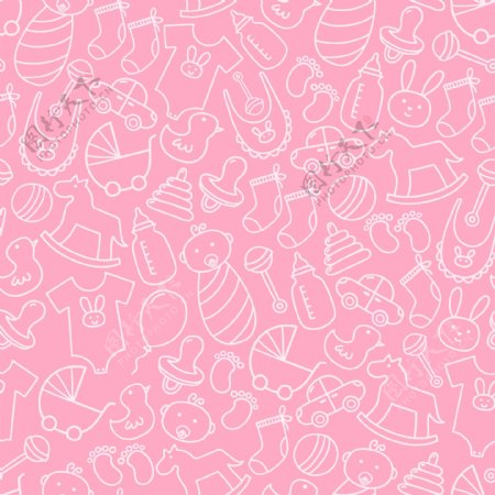 粉色婴儿用品底纹背景图