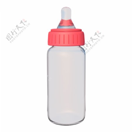 C4D立体玻璃奶瓶