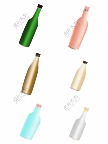立体瓶子百搭可商用手绘元素套图