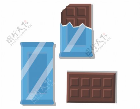 卡通蓝色包装巧克力元素