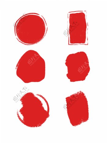 简约红色印章边框中国风古典可商用元素