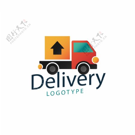 delivery抽象卡车logo模板
