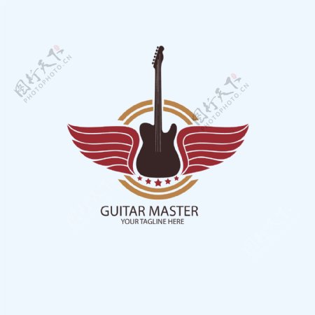 吉他徽标logo模板