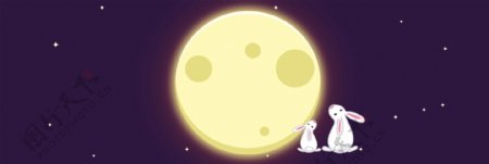 月饼嫦娥八月十五中秋节背景图