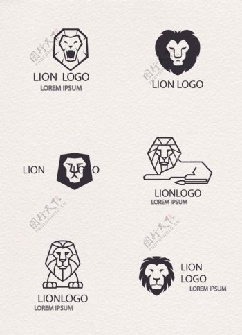 6款抽象狮子标志矢量素材