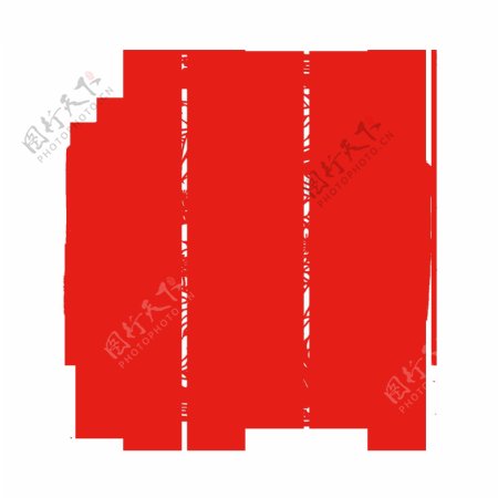 红色中国风牡丹花年画png元素