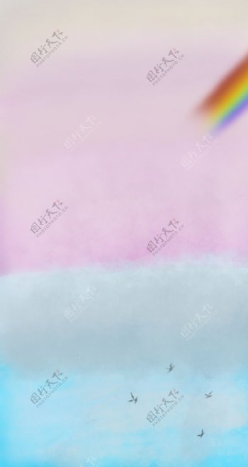 彩虹下的天空手机壁纸